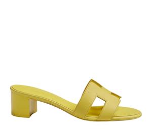 Hermes Oasis Sandal In Epsom Calfskin With Iconic H Cut-Out Jaune Curcuma