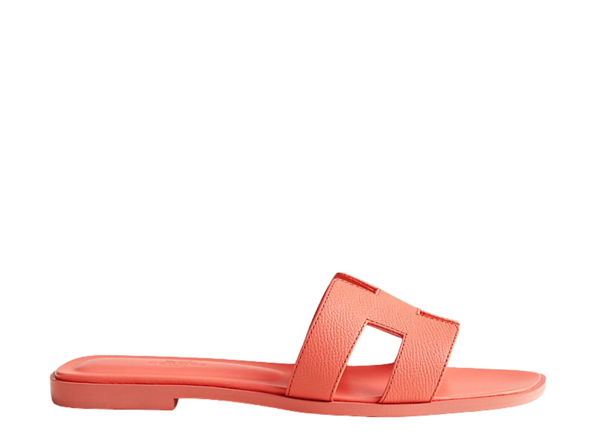 足元が軽やかに際立つ♪【HERMES】Oran Sandal Box Calfskin HERMES Oran Box Calfskin Sandals 36.5 6.5 Brown H Cutout