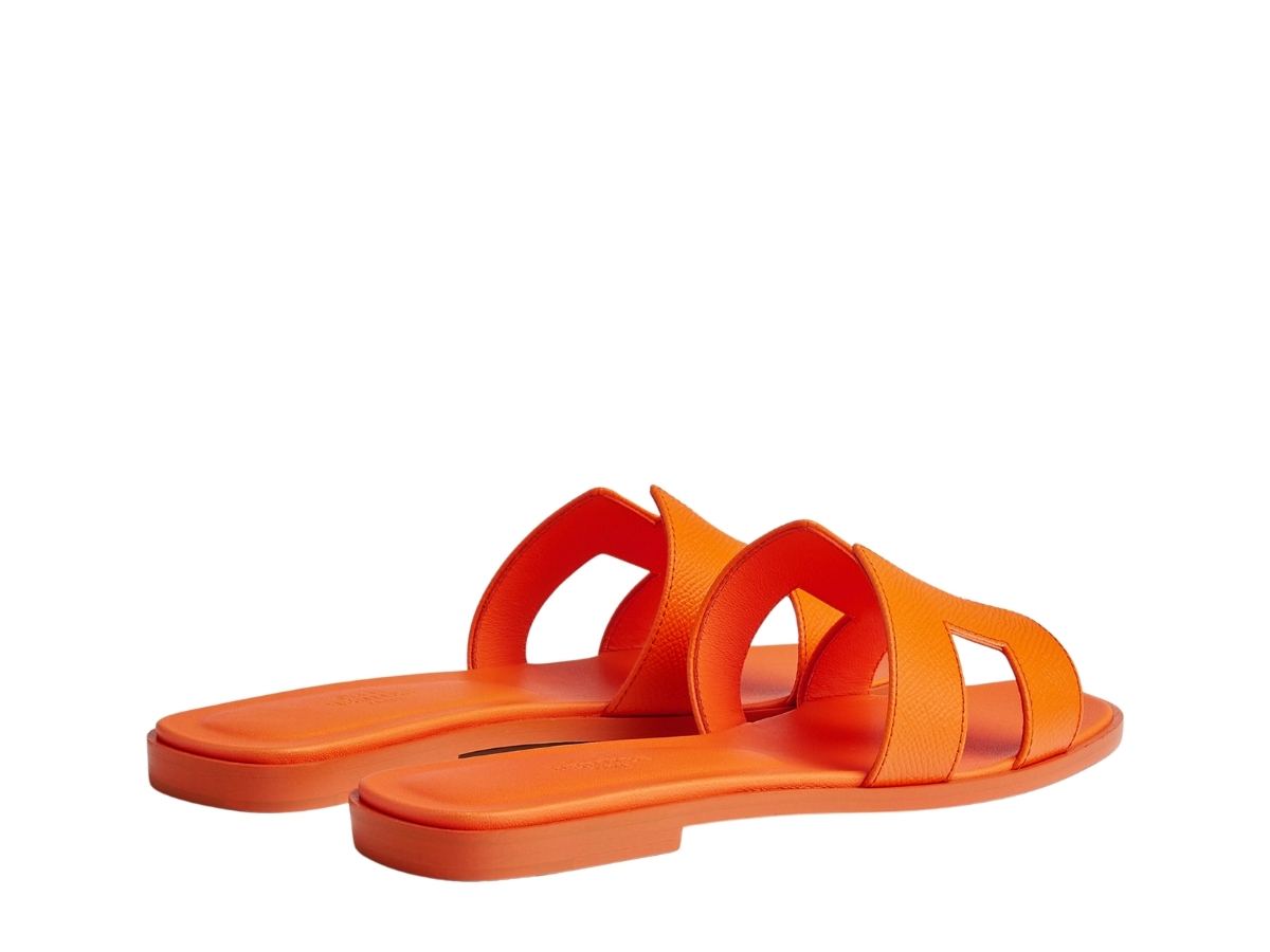 【定番♢上品】HERMES サンダル【オラン】Orange Sunset Hermes Oran Sandal In Epsom Calfskin With Iconic H Cut-Out