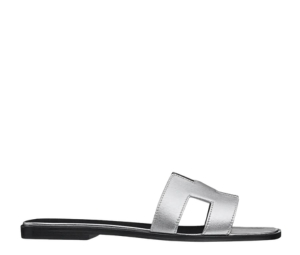 Buy Hermes Oran Sandal In Nappa Leather With Metallic Finish And Iconic H Cut-Out Gris-Argente Vieilli at Sasom – Authentic and Ready to Ship
