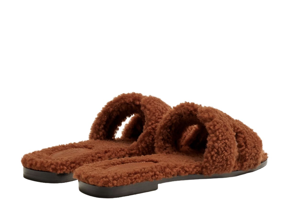 HM 25S ORAN SANDAL IN CHARCOAL NAVY SHEARLING WITH SILVER HARDWARE main image 1