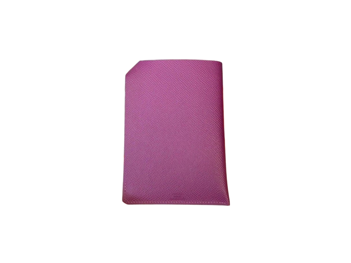 SASOM กระเป๋า Hermes Passport Holder Tarmac Dot In Epsom Calfskin With Contrasting Stitching