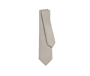 Hermes Tie 7 Faconnee New H Tie In Hand-Sewn Silk Twill Mastic