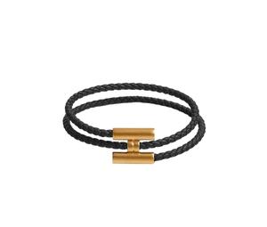 Hermes Tournis Tresse Bracelet In Swift Calfskin Noir With
