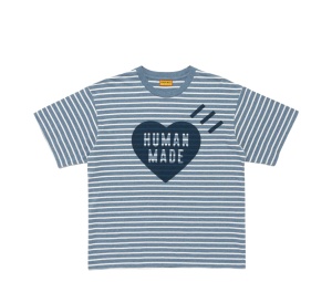 Buy Human Made Heart Striped T-Shirt Blue at Sasom – Authentic and Ready to Ship