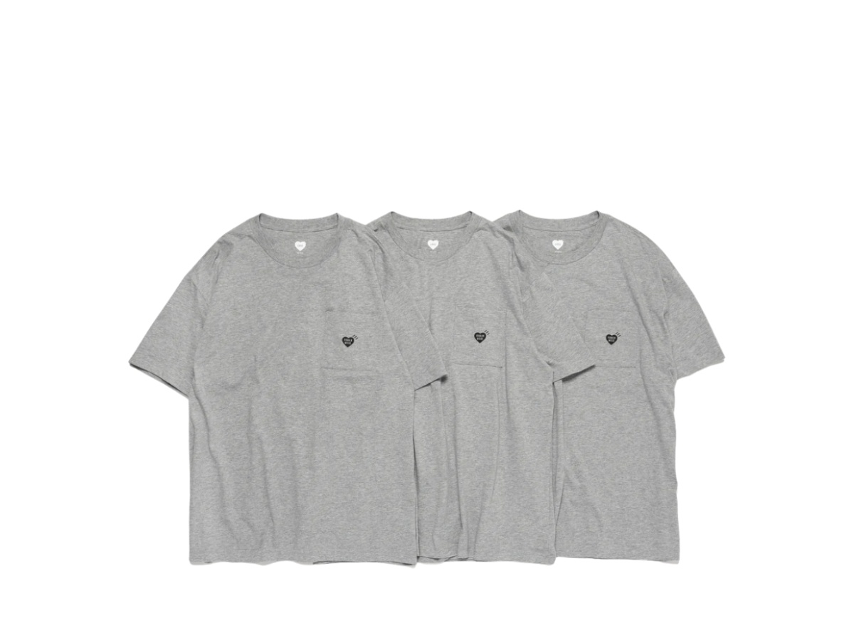 人気 ☆HUMAN MADE☆ T-SHIRTS GRAY (3 PACK) HUMAN MADE 3-Pack T-Shirt Set Gray | HAVEN