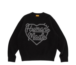 Buy Human Made Heart Knit Sweater Black at Sasom – Authentic and Ready to Ship
