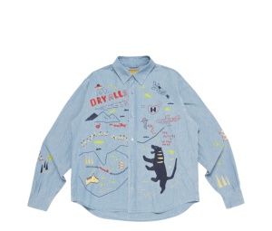 Buy Human Made Embroidered Chambray Shirt Blue at Sasom – Authentic and Ready to Ship