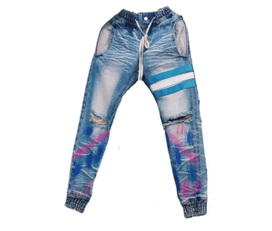 Buy Hold’em Denim Blue Washed Destroyed Denim Sweatpants (Valentine’s Ver.) at Sasom – Authentic and Ready to Ship
