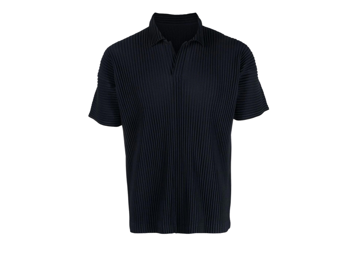 SASOM | apparel Homme Plisse Issey Miyake Polo Basics Shirt Navy