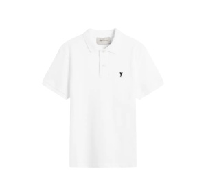 Buy Ami Paris Contrasted Ami De Coeur Polo Shirt White at Sasom – Authentic and Ready to Ship