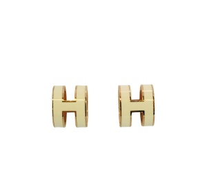 Buy Hermes Earrings Plated Gold White at Sasom – Authentic and Ready to Ship