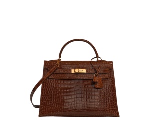 Buy Hermes Kelly 32 Porosus Crocodile Etrusque Brown at Sasom – Authentic and Ready to Ship