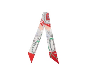 Buy Hermes Printed Silk Cliquetis Twilly Multicolor at Sasom – Authentic and Ready to Ship