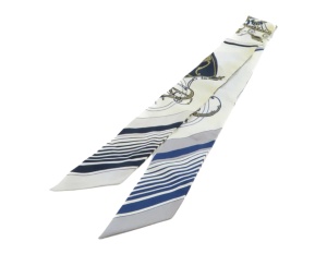 Buy Hermes Silk Twilly Scarf Dark Blue Beige at Sasom – Authentic and Ready to Ship