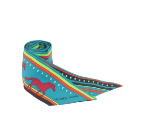 Buy Hermes Twilly Scarf Silk Ladies Green at Sasom – Authentic and Ready to Ship