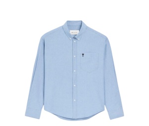 Buy Ami Paris Button Down Long Sleeved Shirt Blue at Sasom – Authentic and Ready to Ship