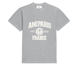 Buy AMI Paris France T-Shirt Heather Grey | SASOM