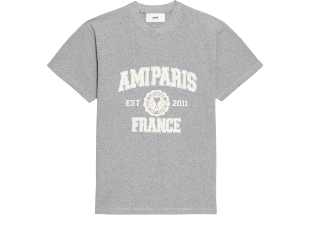 ★人気★【AMI PARIS】★Paris France T-Shir.t Heather Grey★ ☆人気☆【AMI PARIS】☆Paris France T-Shir.t Heather Grey
