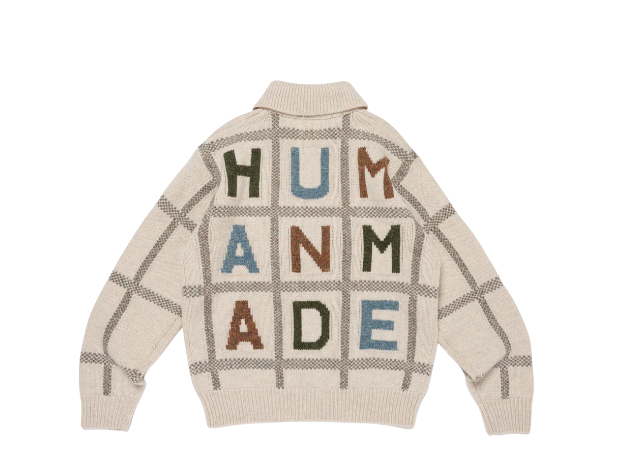 Human Made Animal Half-Zip Knit Sweater White | ของแท้