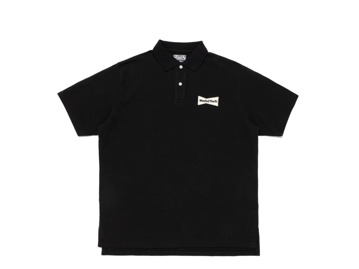 Human Made Big Polo Shirt Wasted Youth Black | ของแท้
