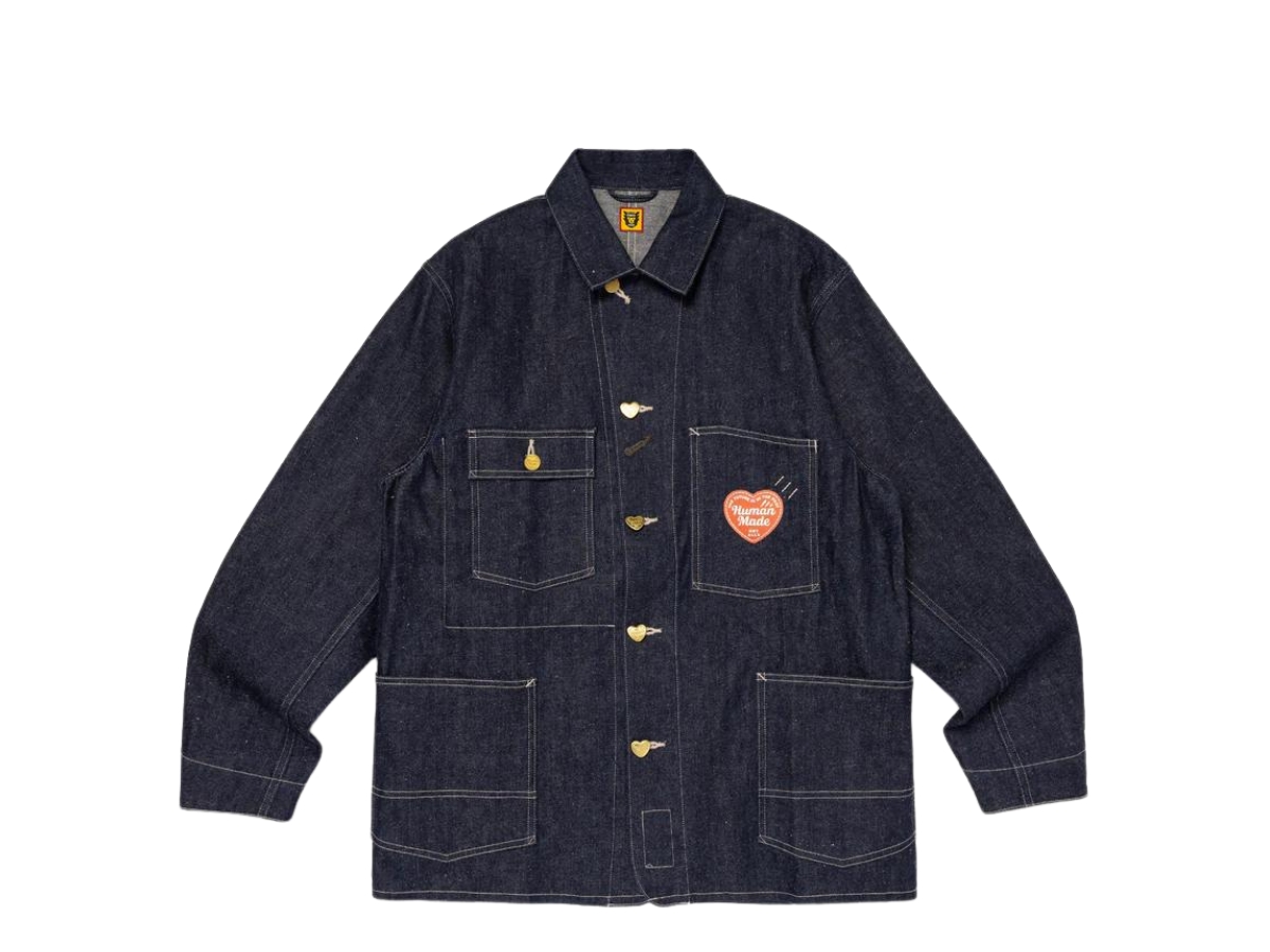 ジャケット・アウター Human Made Hickory Coverall Jacket S Human Made Men's Hickory Coverall Jacket in Indigo Human Made