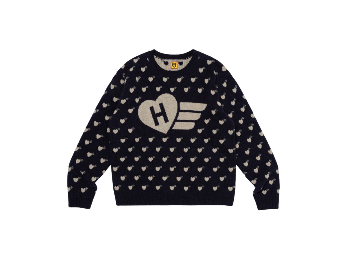 HUMAN HOPE HEART KNIT SWEATER S HUMAN MADE HUMAN HOPE LOW GAUGE