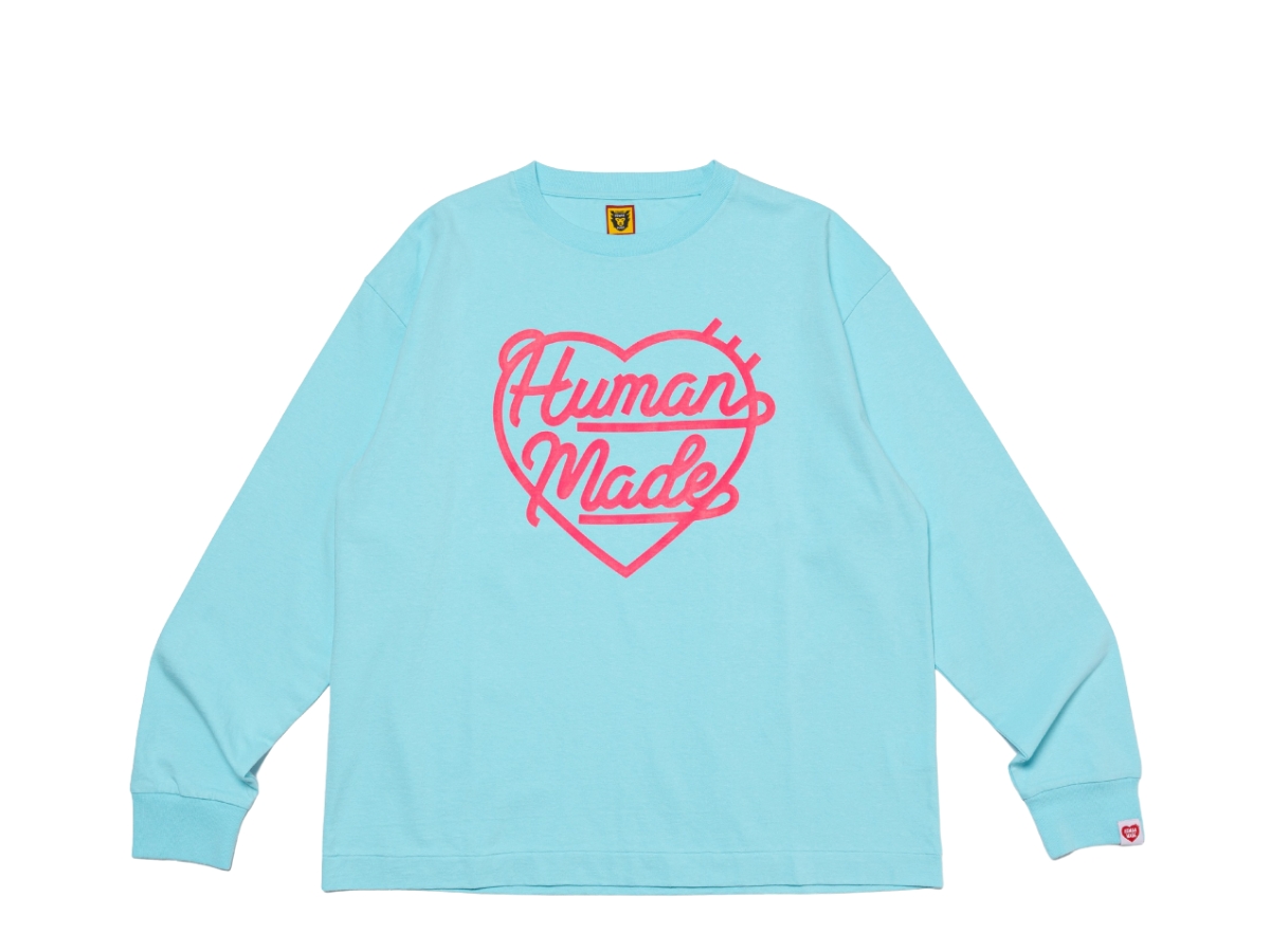 HUMAN MADE Heart L/S T-Shirt Blue-