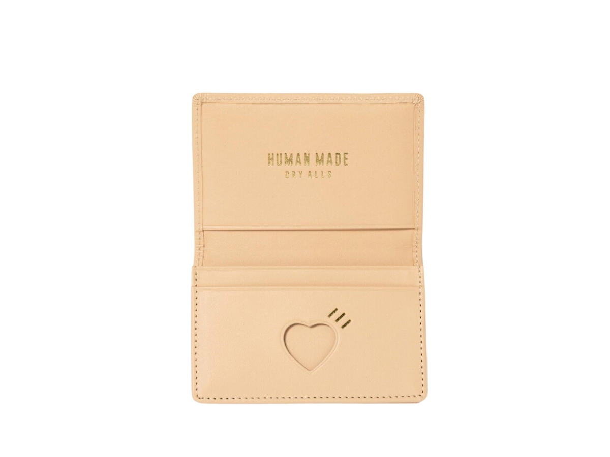 Human Made Leather Card Case Beige Shop Authentic at SASOM