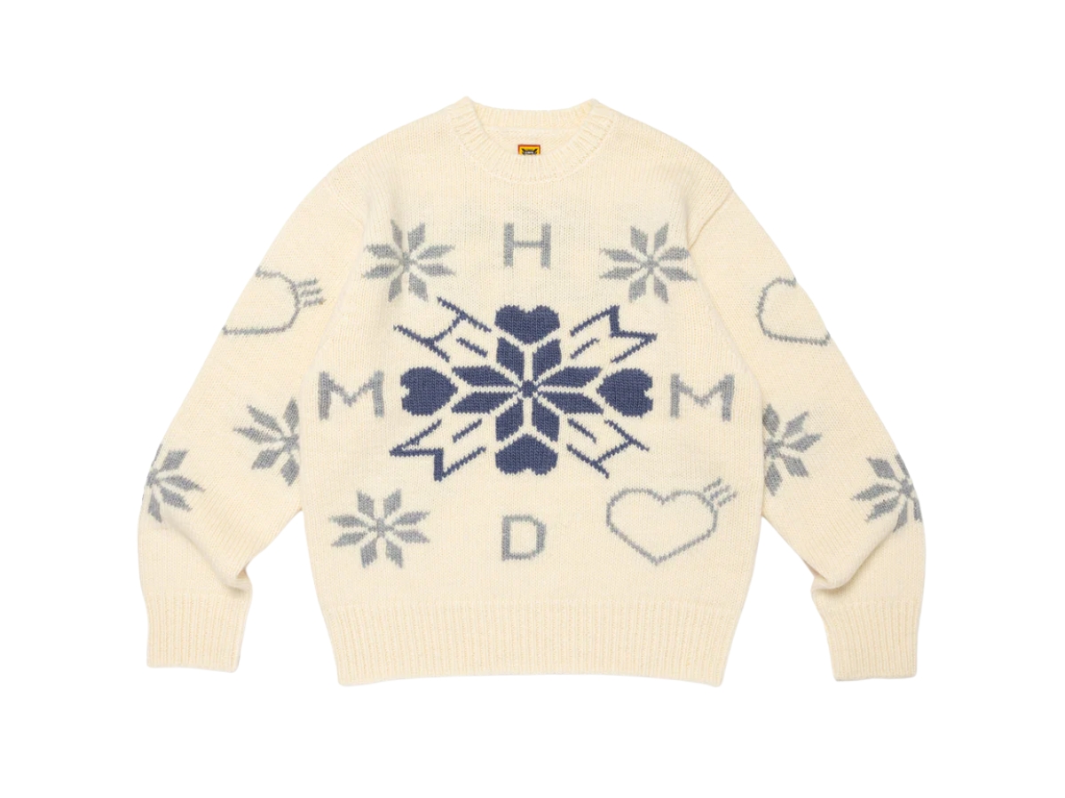 ช้อป Human Made Snowflake Knit Sweater Whiteของแท้ที่ SASOM