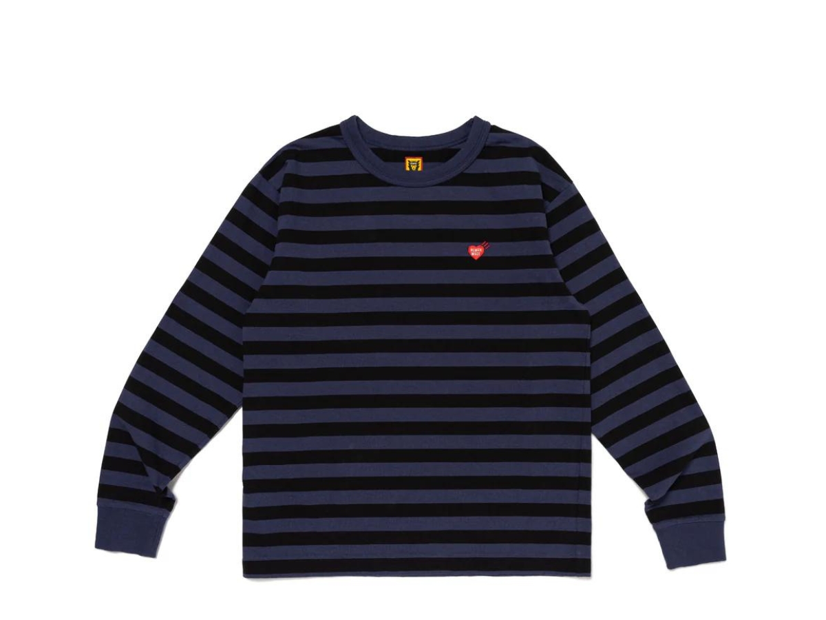 Human Made Striped L/S T-Shirt Navy Shop Authentic at SASOM