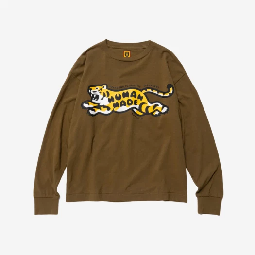 ช้อป Human Made Tiger L/S T-Shirt Olive Drabของแท้ที่ SASOM