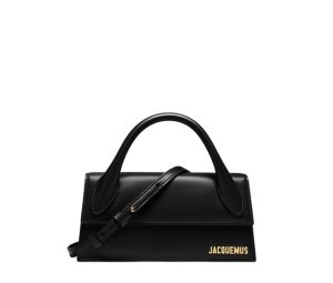 Buy Jacquemus Le Chiquito Long In Leather With Gold Metal Logo And Hardware Black at Sasom – Authentic and Ready to Ship