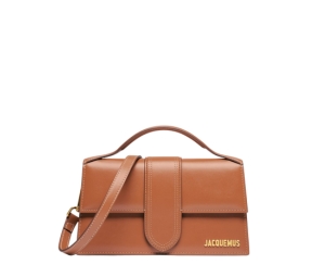Buy Jacquemus Le Grand Bambino Crossbody Flap Bag In Smooth Leather With Gold Metal Logo And Hardware Light Brown at Sasom – Authentic and Ready to Ship