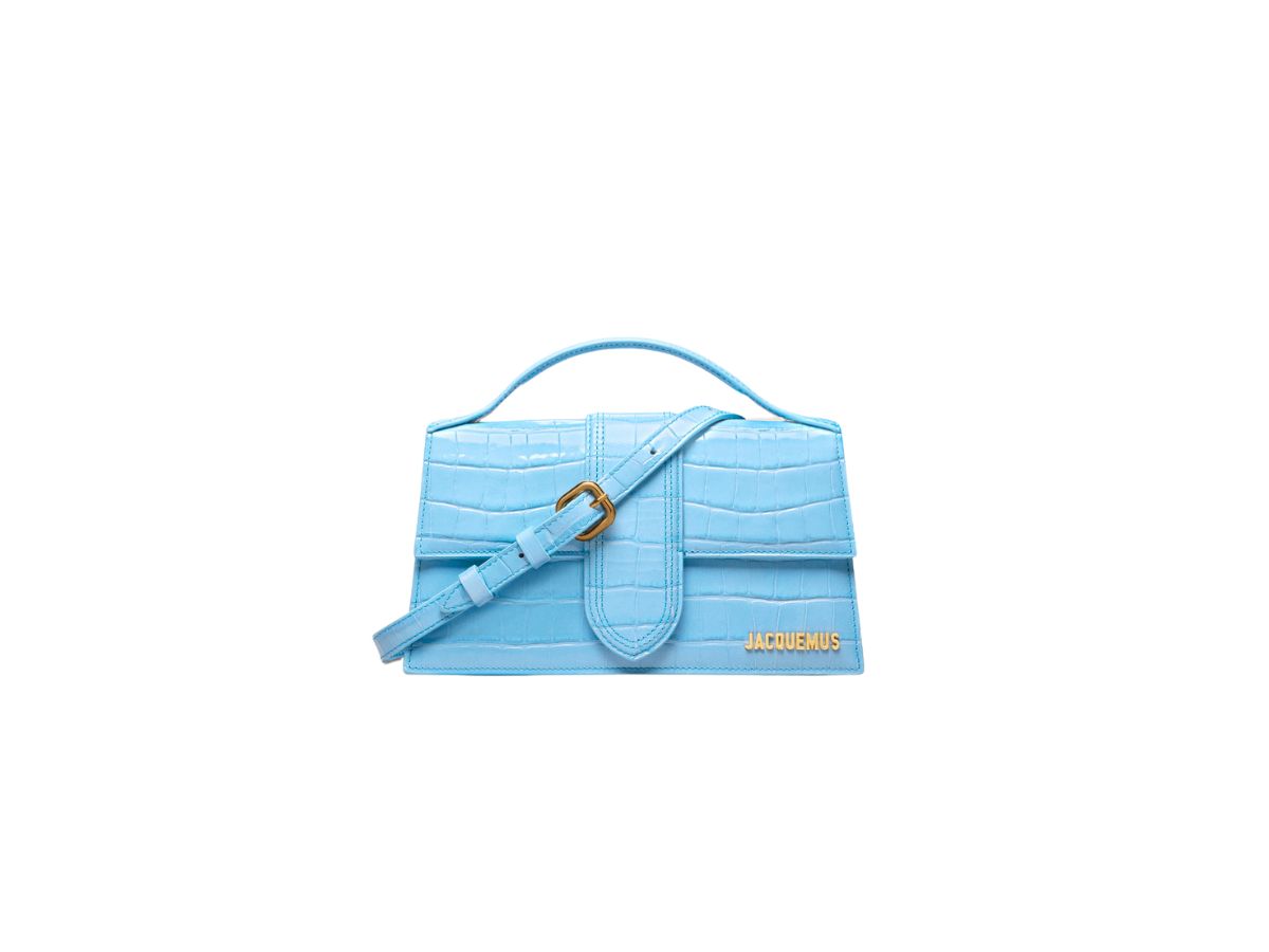 Jacquemus Le Grand Bambino In Croco Embossed Leather With