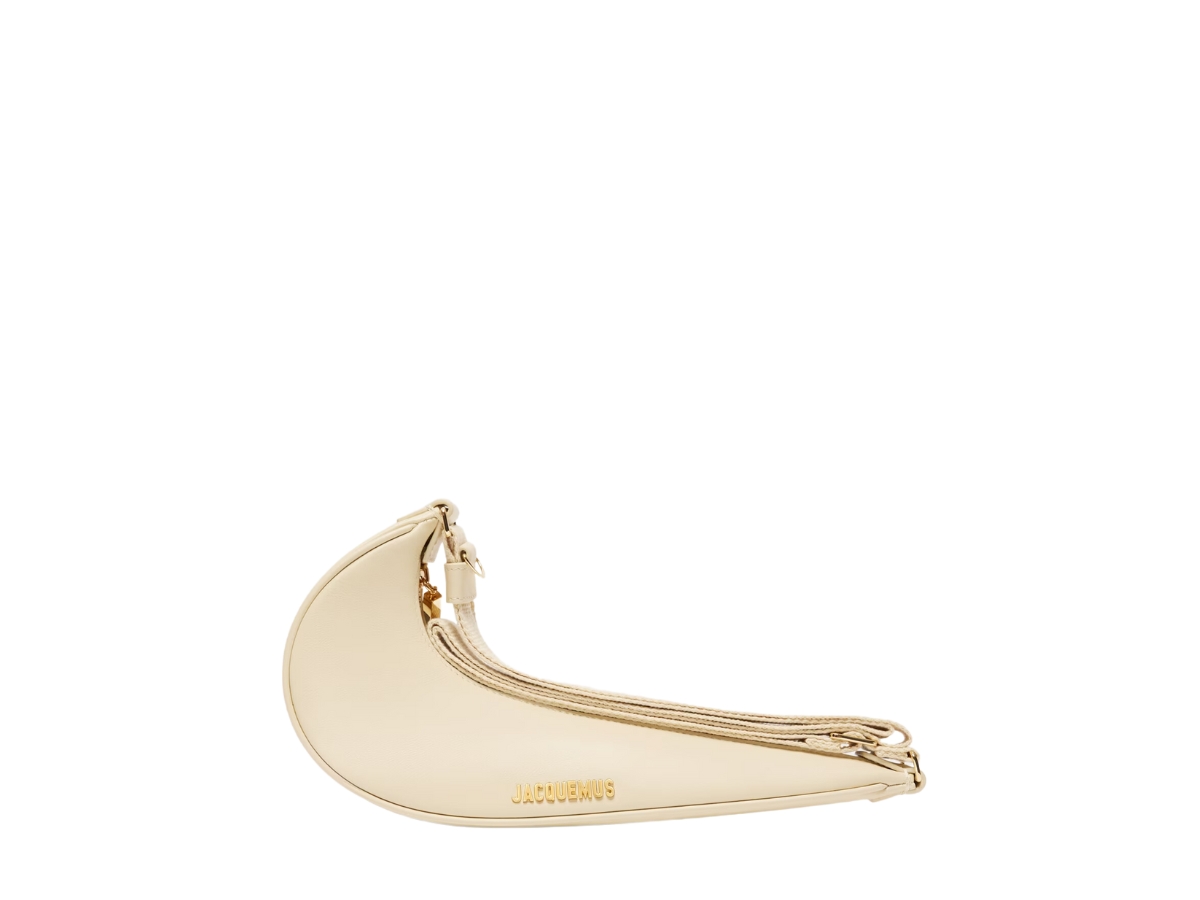 Jacquemus Le Sac Swoosh JACQUEMUS+NIKE In Cowskin With Gold Metal Logo-Hardware Ivory