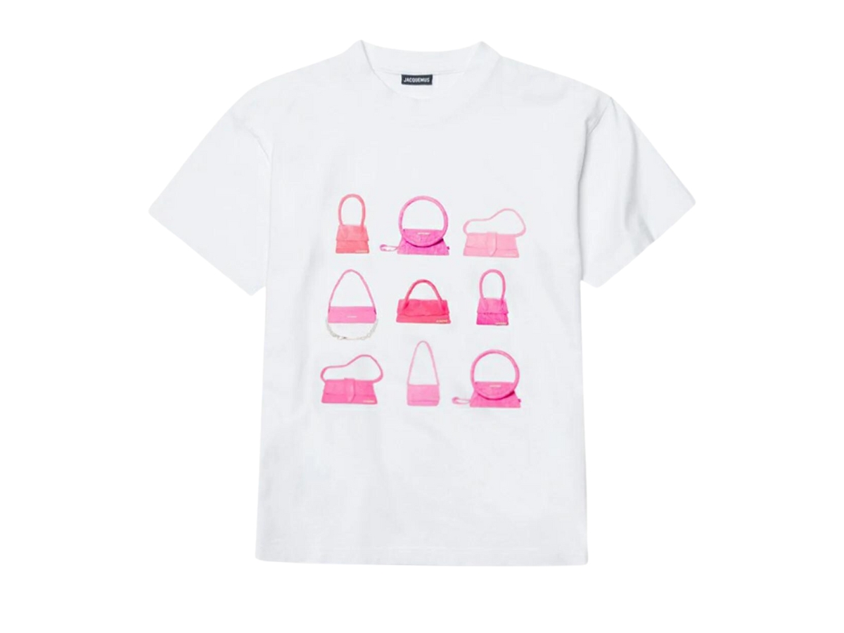 Jacquemus Le T-Shirt Sacs With Pink Bag Print White