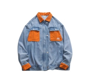 Jeera 168 Orange Corduroy Denim Jacket