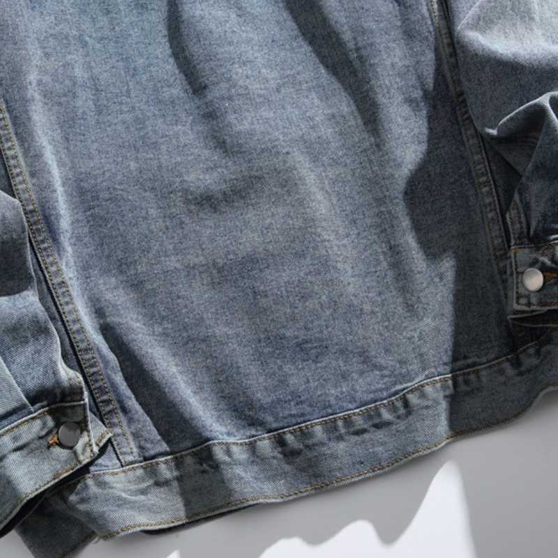 Jeera 168 Jeera168 |Blue Brown Stand Collar Denim Jacket (พรีออเดอร์) - view 7