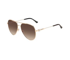Jimmy Choo OLLY/S Sunglasses In Gold Copper Frame With Brown Lens