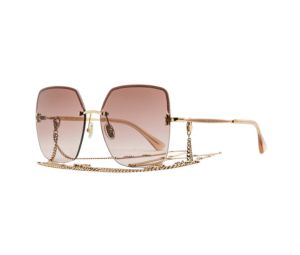 Jimmy Choo Tavi Square Sunglasses In Light Metal Frame Gold Copper