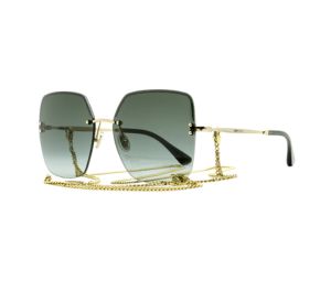 Jimmy Choo Tavi Square Sunglasses In Light Metal Frame Rose Gold