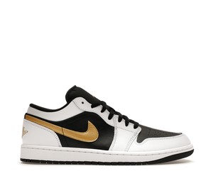 Buy Jordan 1 Low White Black Metallic Gold Swoosh at Sasom – Authentic and Ready to Ship