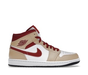 Buy Jordan 1 Mid Light Curry Cardinal at Sasom – Authentic and Ready to Ship
