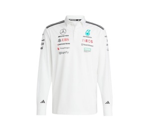 Buy adidas Mercedes - Amg Petronas Formula One Team Long Sleeve Polo Shirt Men's White Black at Sasom – Authentic and Ready to Ship