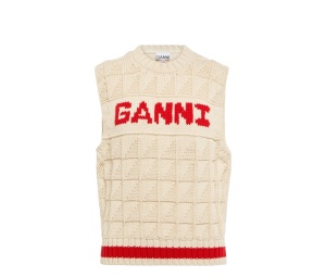 Buy Ganni Rope Vest Alabaster Gleam at Sasom – Authentic and Ready to Ship