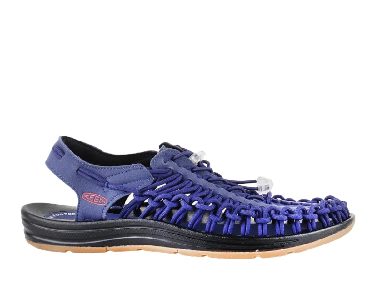 SASOM shoes Keen Uneek Sandals Blue Depths Red Carpet Check the