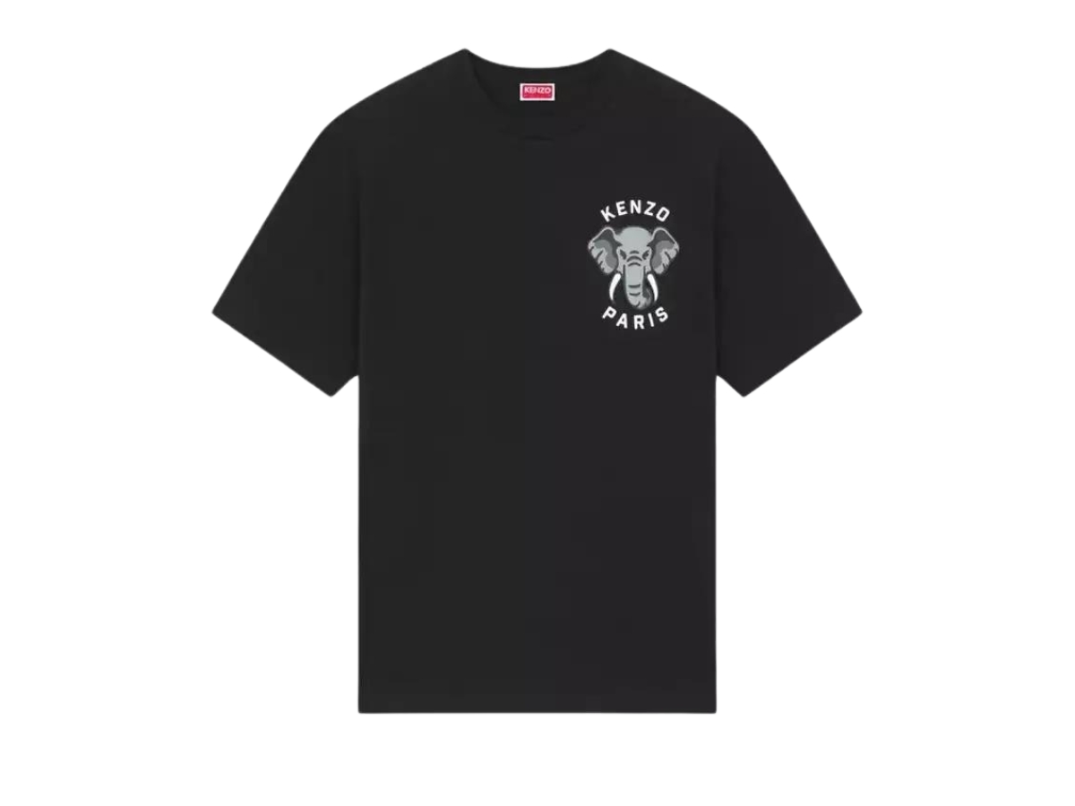 Kenzo Elephant-Embroidered Cotton T-Shirt Black