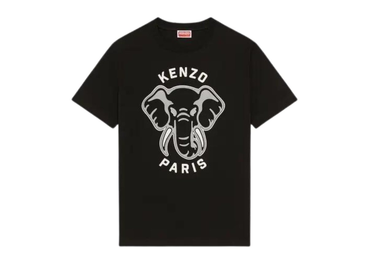 Kenzo Elephant Varsity Jungle Loose Fit T-Shirt Black