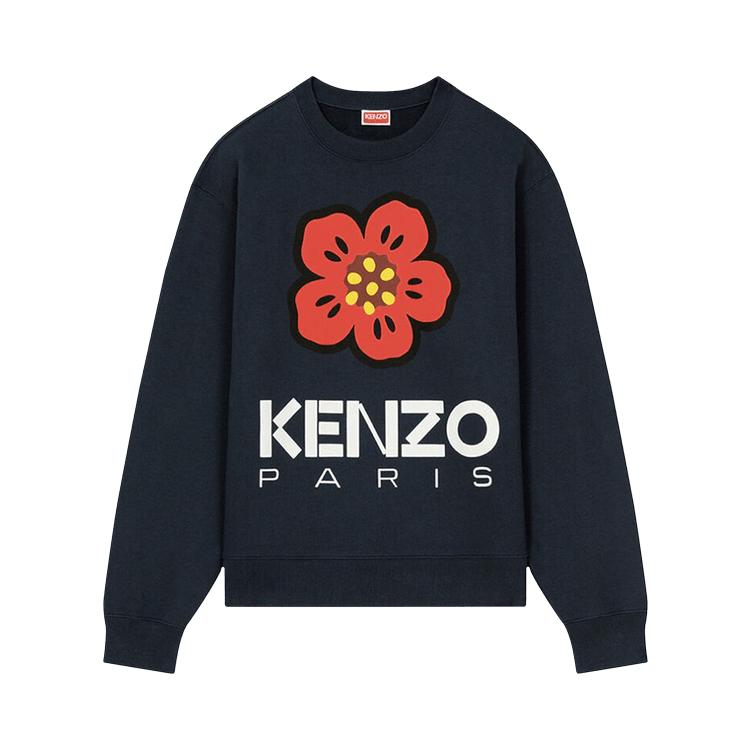 ★KENZO★ Balk Flower Crest Jumper Sweatshirt Black FD55PU38 MUSINSA | KENZO Baux Flower Crest Jumper Sweatshirt - Black